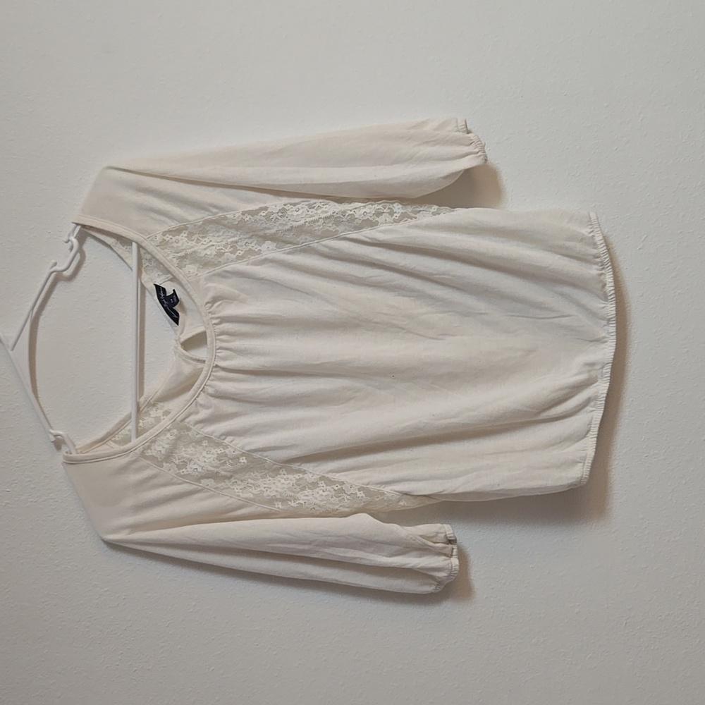 American Eagle white lace blouse Small